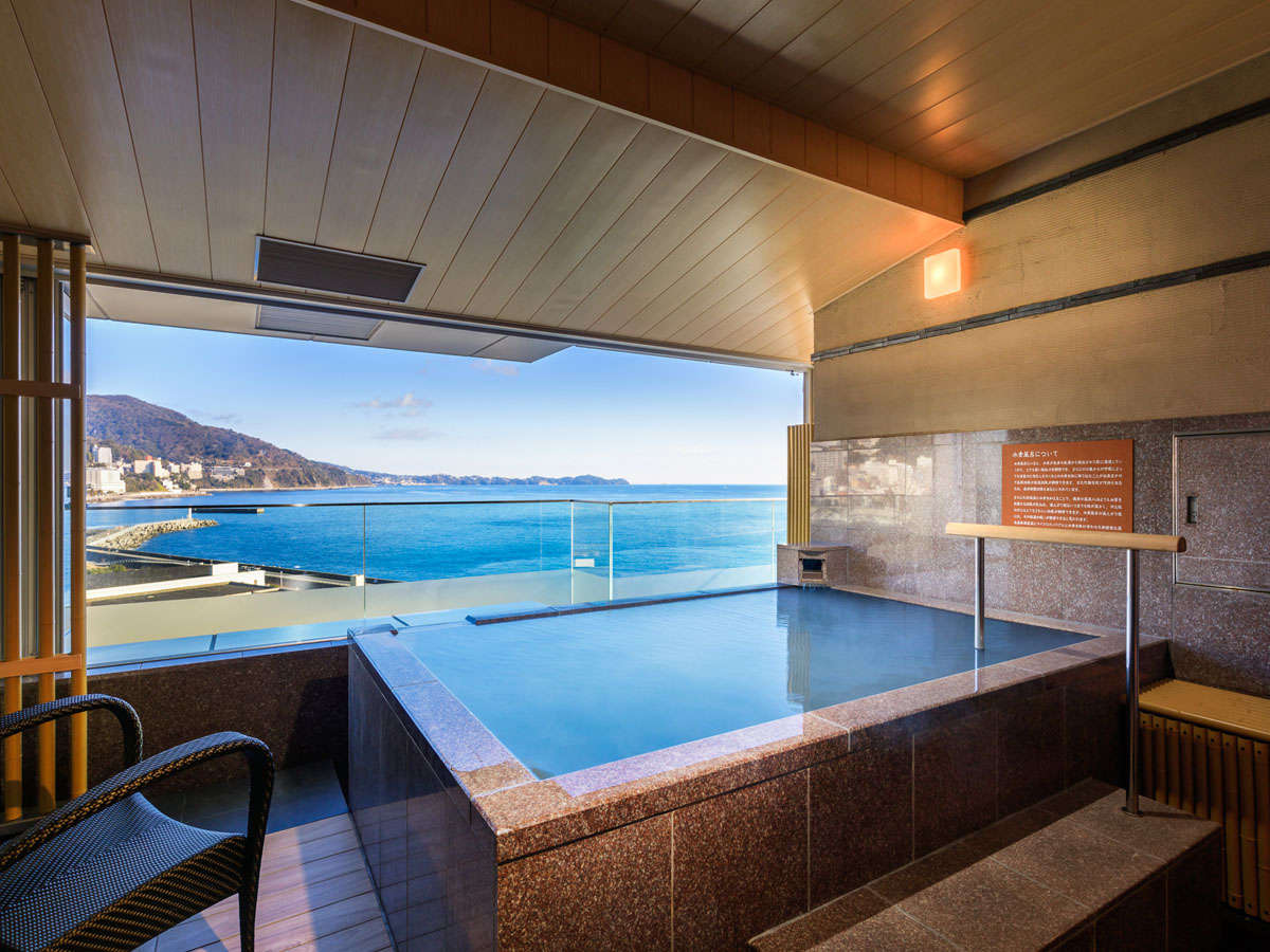 A traditional hot spring bath at an Atami onsen