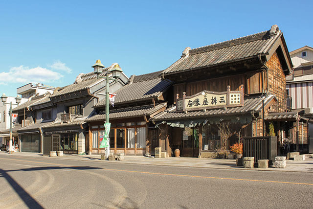 Local sake, miso, and souvenirs on display inside the Kuranomachi Tourism Center warehouse in Tochigi
