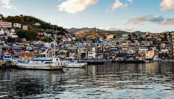 The quiet seaside fishing town of Manazuru along the Sagami coast in Japan